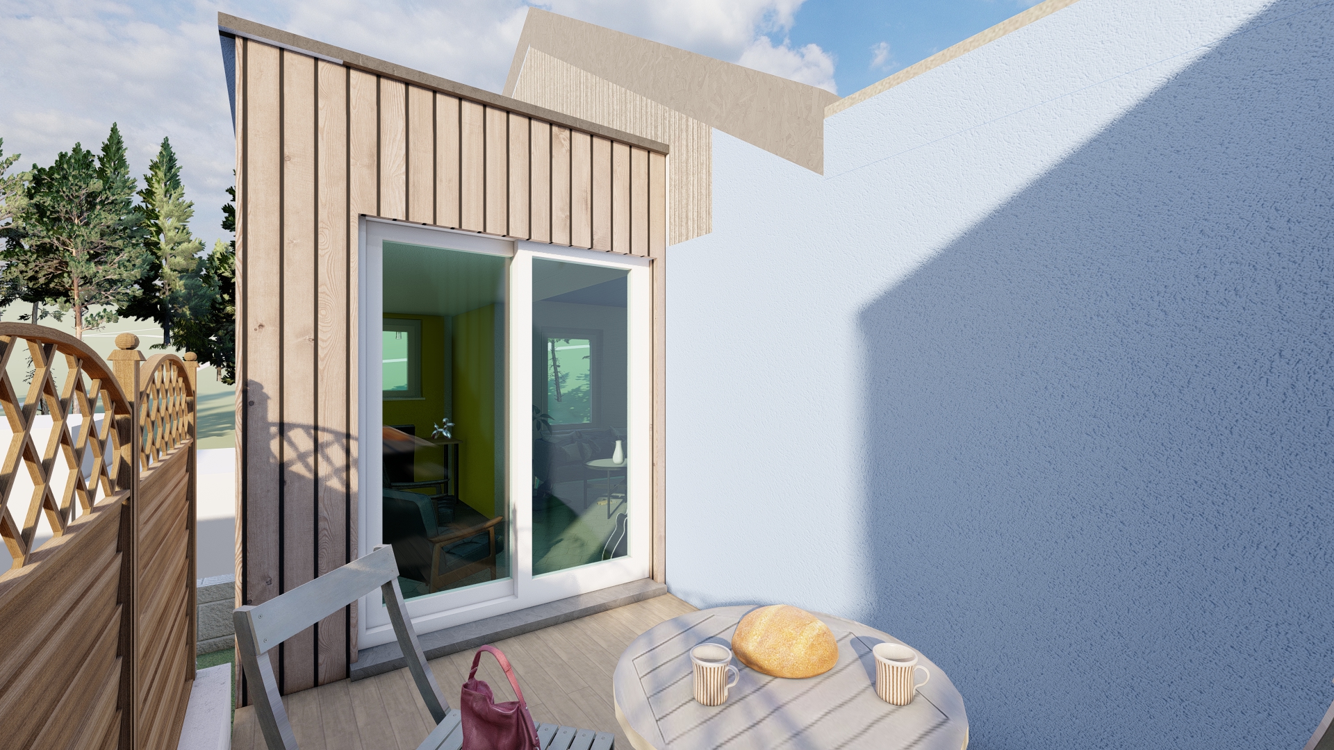 Façade arrière rehaussée