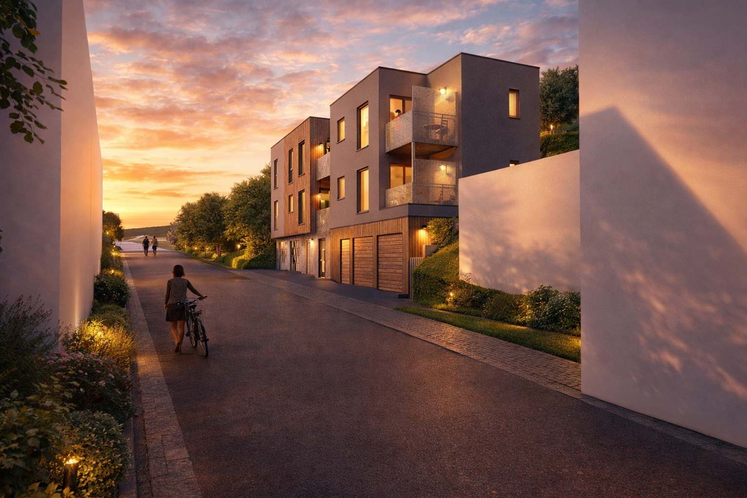 Volumétrie générale et terrasses en creux